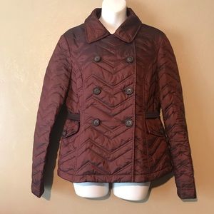 Ann Taylor Loft burgundy quilted puffer coat